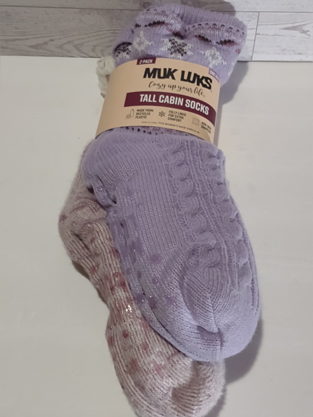 MUK LUKS Women's Cabin Socks, a 2-pack OSZ